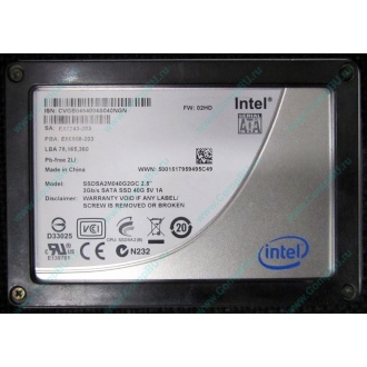 Нерабочий SSD 40Gb Intel SSDSA2M040G2GC 2.5" FW:02HD SA: E87243-203 (Самара)